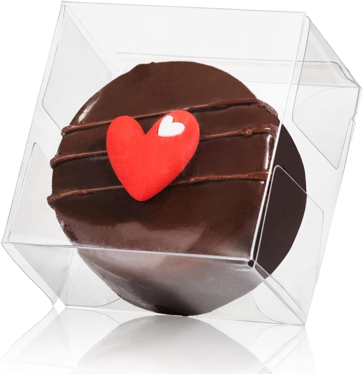 50pcs Clear Single Chocolate Covered Ore Cookies Macaron Box for Wedding Favors Baby Shower 2.17"Ãƒâ€”2.17"Ãƒâ€”1.38"Inch Party Favor Box for Candy Chocolate Donut