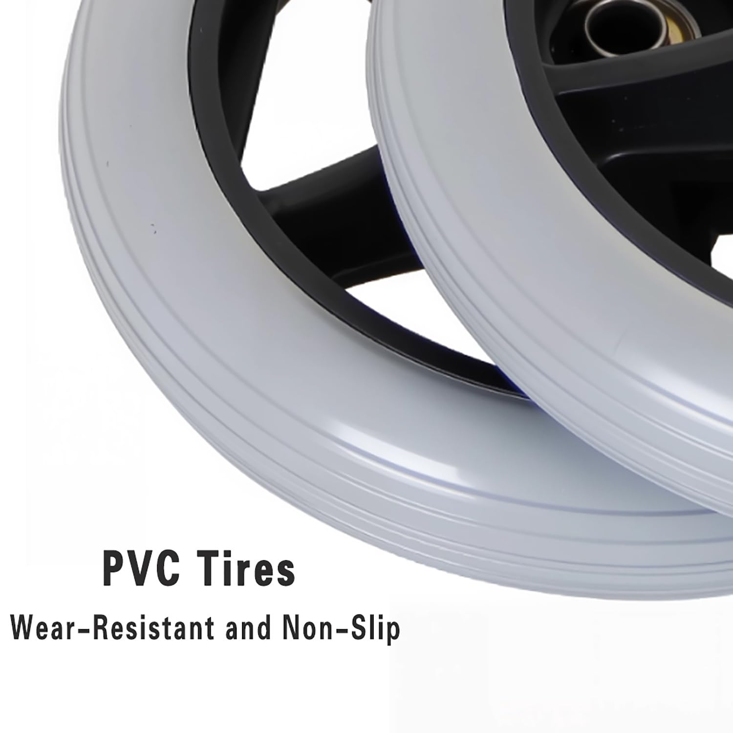 Ruedas de Repuesto Ruedas Delanteras para Sillas de Ruedas Diámetro 14/17/19cm, Resistentes al Desgaste Ruedas de Repuesto Sólidas para carros(Gray,8inch/20cm)