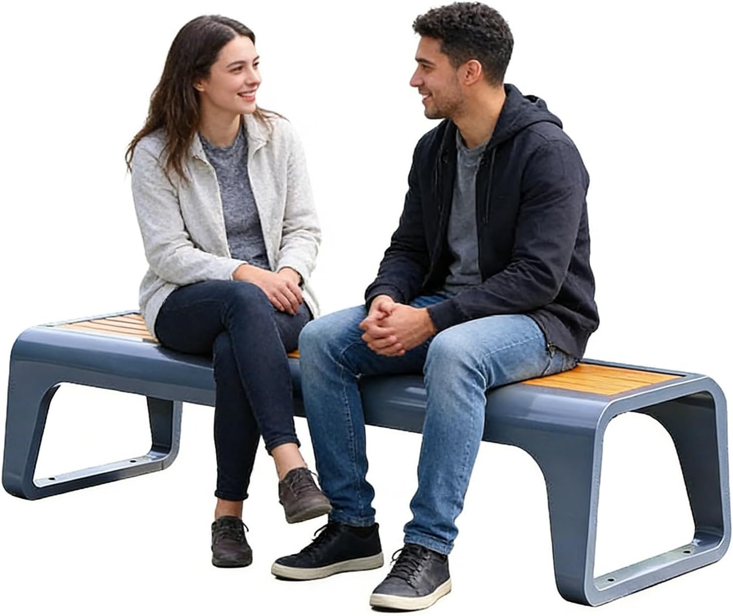 59in Park Bench, 3 People Outdoor Bench, 201 Stainless Steel Chair Legs, Suitable for Streets, Courtyards, Gardens, Lawns(Yellow)