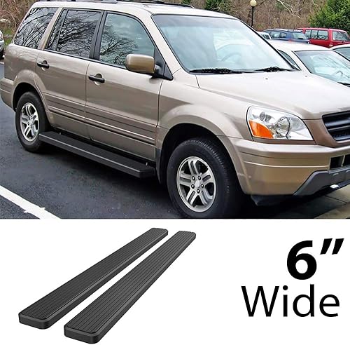 Vista 21 de HD Ridez Estribo de acero inoxidable de 5 pulgadas, color negro, compatible con Honda Pilot 2003-2008 y Acura MDX 02-06 (barras laterales laterales)