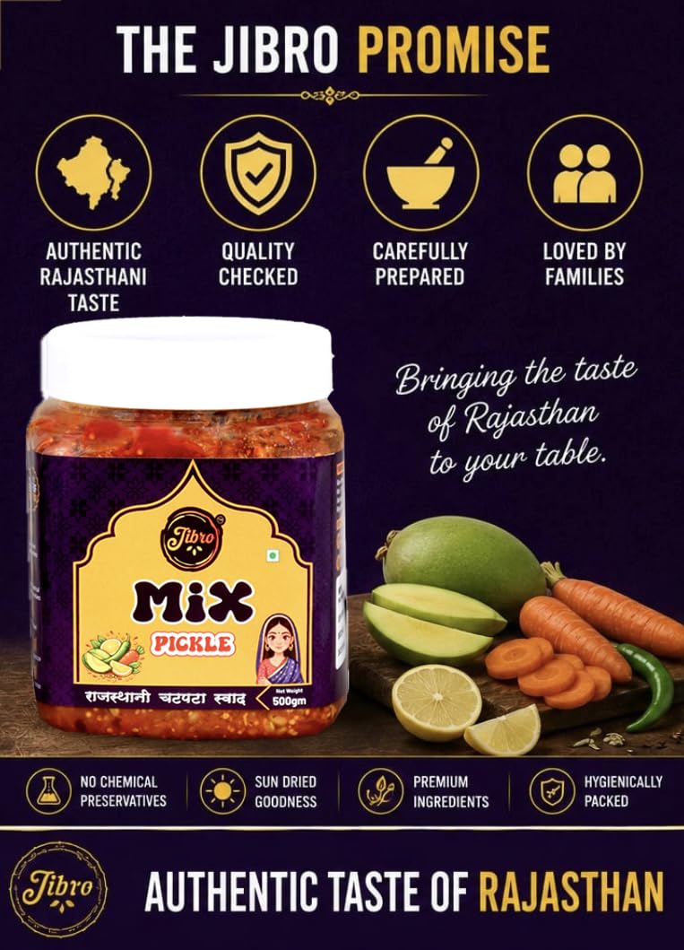 Jibro Mix Pickle, Traditional Mixed Pickle, Homemade Taste, Spicy & Tangy Achar 2