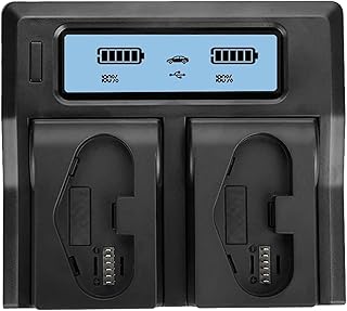 Dual LCD Battery Charger for Nikon EN-EL18D Batteries - Fast Charging 2 Batteries