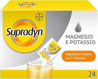 Supradyn Magnesio e Potassio Integratore Multivitaminico con Vitamine B, Vitamina C e Sali Minerali per Stanchezza, Caldo e Sport, 24 Bustine Effervescenti Senza Zucchero, Gusto Arancia