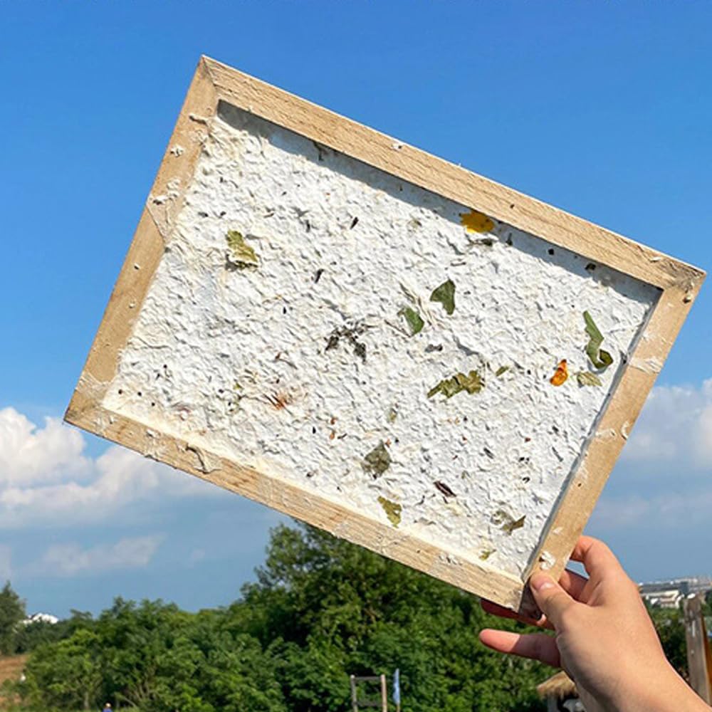 Método antiguo de fabricación de papel de madera, manualidades, molde de papel, pantalla para manualidades, suministros de manualidades, 19 x 25 cm