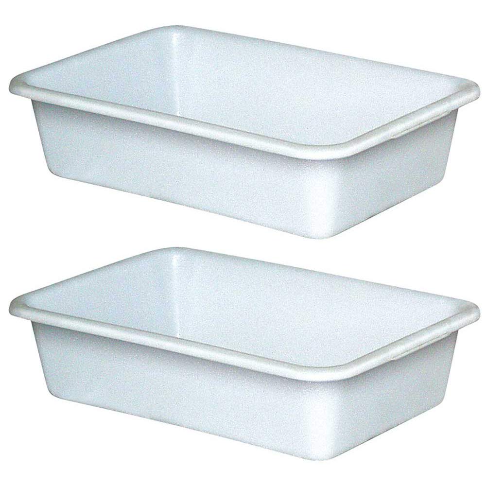 2 vasche in plastica, 40 litri, 710 x 490 x 185 mm, per uso alimentare, bianco