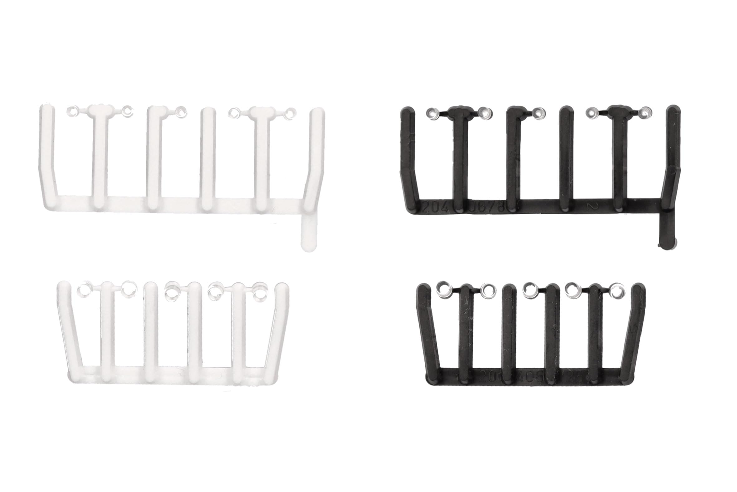 Herpa Accessory 80 transparent signal lights with black and white bases, 20 large and 20 small each, at 1:87 scale, miniature model, plastic