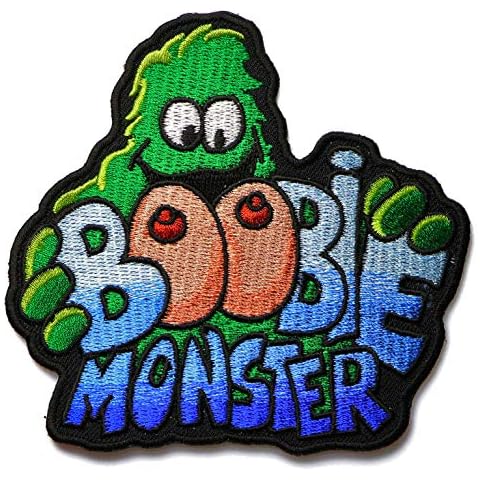 Embroidered Boobie Monster Iron on Patch Cover