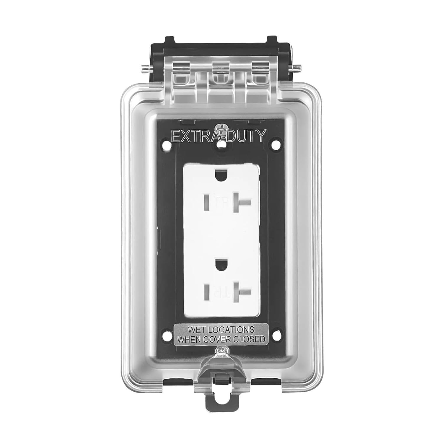 Locking Outlet Cover 2pcs Outdoor Outlet Cover 1-Gang Lockable Weatherproof Electrical Outlet Cover