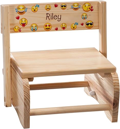 Miniatura 27 de Taburete y silla 2 en 1 para niños, madera natural, diseño de cuadros de búfalo con nombre personalizado Beige Bronceado,Ballet,Mariposas y
