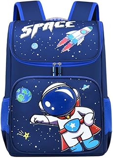 QWZY Kid Toddler Boys Backpack Waterproof Cartoon Space-man Child Snack School Bag Kindergarten Backpack (Blue)