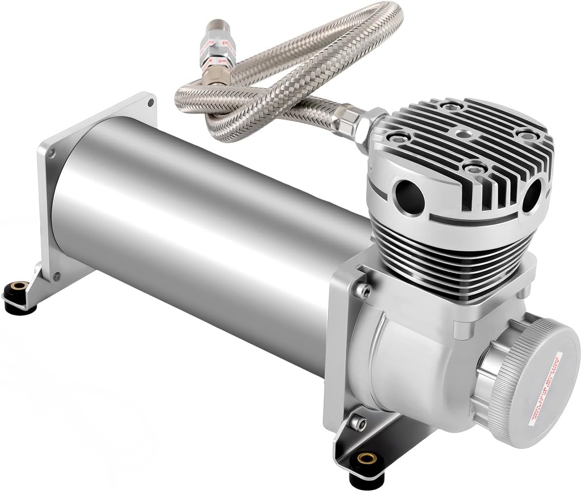 Air Compressor Kit, 12V 200PSI 3/8 NPT Heavy Duty Air Suspension Compressor, Suspension Air Pump Kit Air Ride Suspension Compressor for Automobile Universal, Car Horns Tires