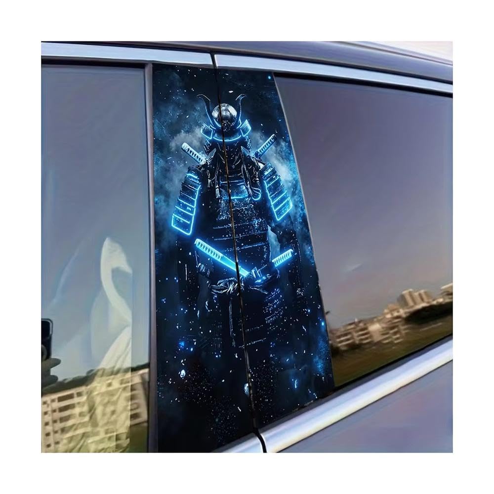 Body Parts 2 PCS Car Door Pillar Decoration Sticker Samurai Glossy Material Protective Film