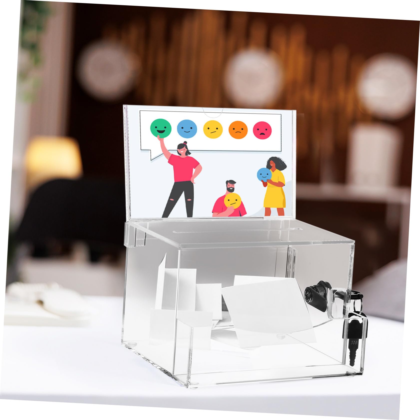 Spendenbox Acryl mit Fach Transparente Wahlurne aus Acryl Große Kapazität und Sicheres Design für Vorschläge und Abstimmungen Weiß und Elegant