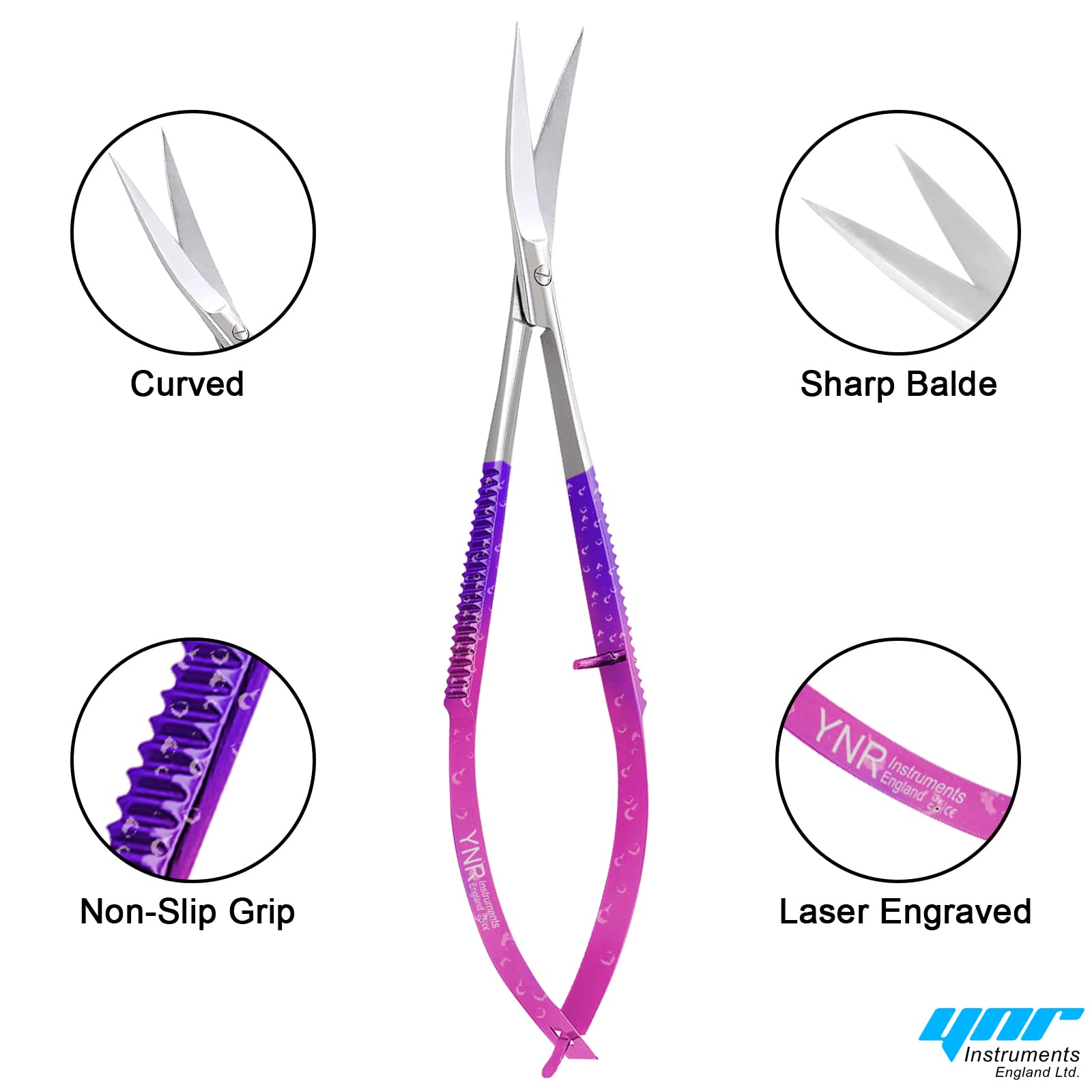 Spring Embroidery Scissors and Cross Stitch Sewing Craft Small Tool Scissor (Pink Purple Curved)