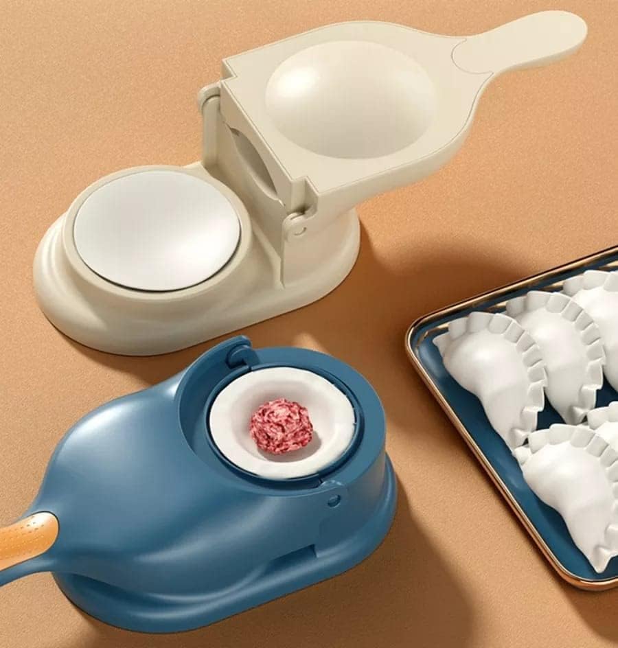 SYPM 2 in 1 Dumpling Momos Ghughra Gujiya Maker Kitchen Accessories Multi Uses Dumpling Press Mould (Pack of 1) 1