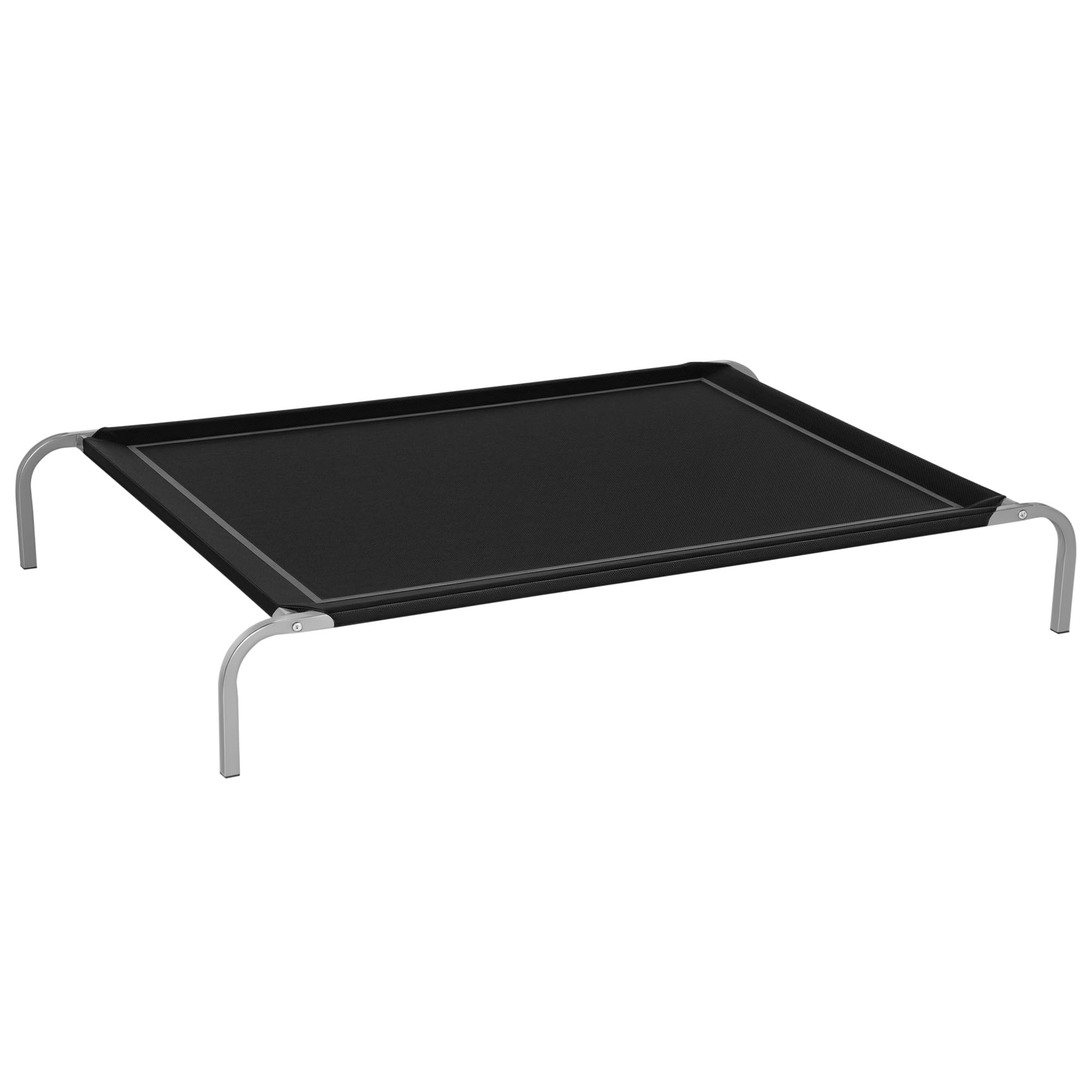 PawHut Cama Elevada para Perros Gatos Transpirable Cama para Mascotas 130x90x20 cm para Dormir Relajar con Marco de Acero para Interior Exterior Negro