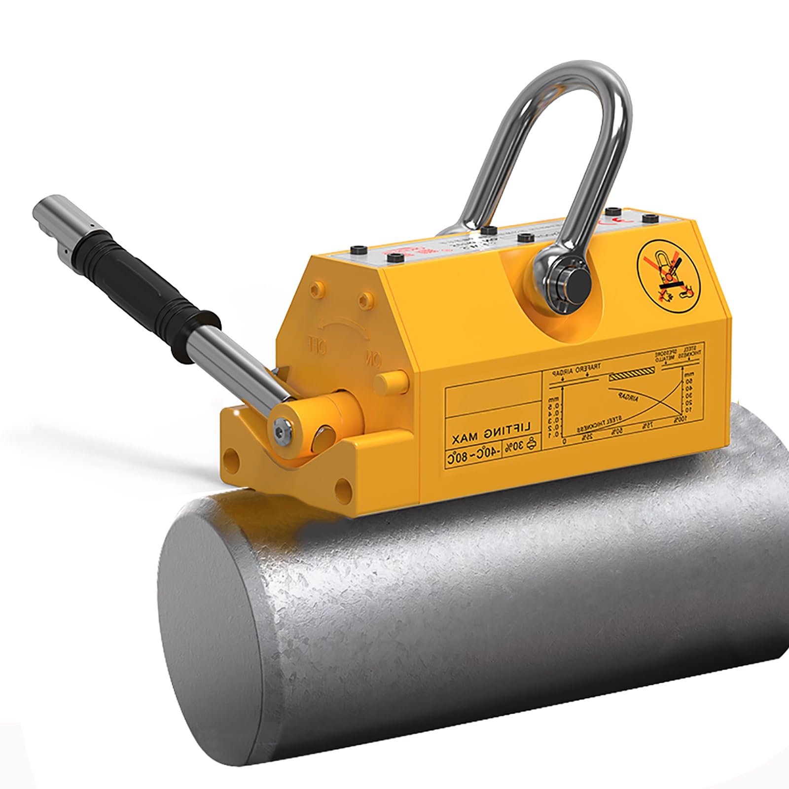 Palonnier magnétique en Acier, 200 à 6 600 LB, aimants de Levage permanents avec déclencheur, pour Grue d'atelier, pour palans, Planches, plaques de Levage en Acier, Acier Rond (4 400 LB/2 tonnes)
