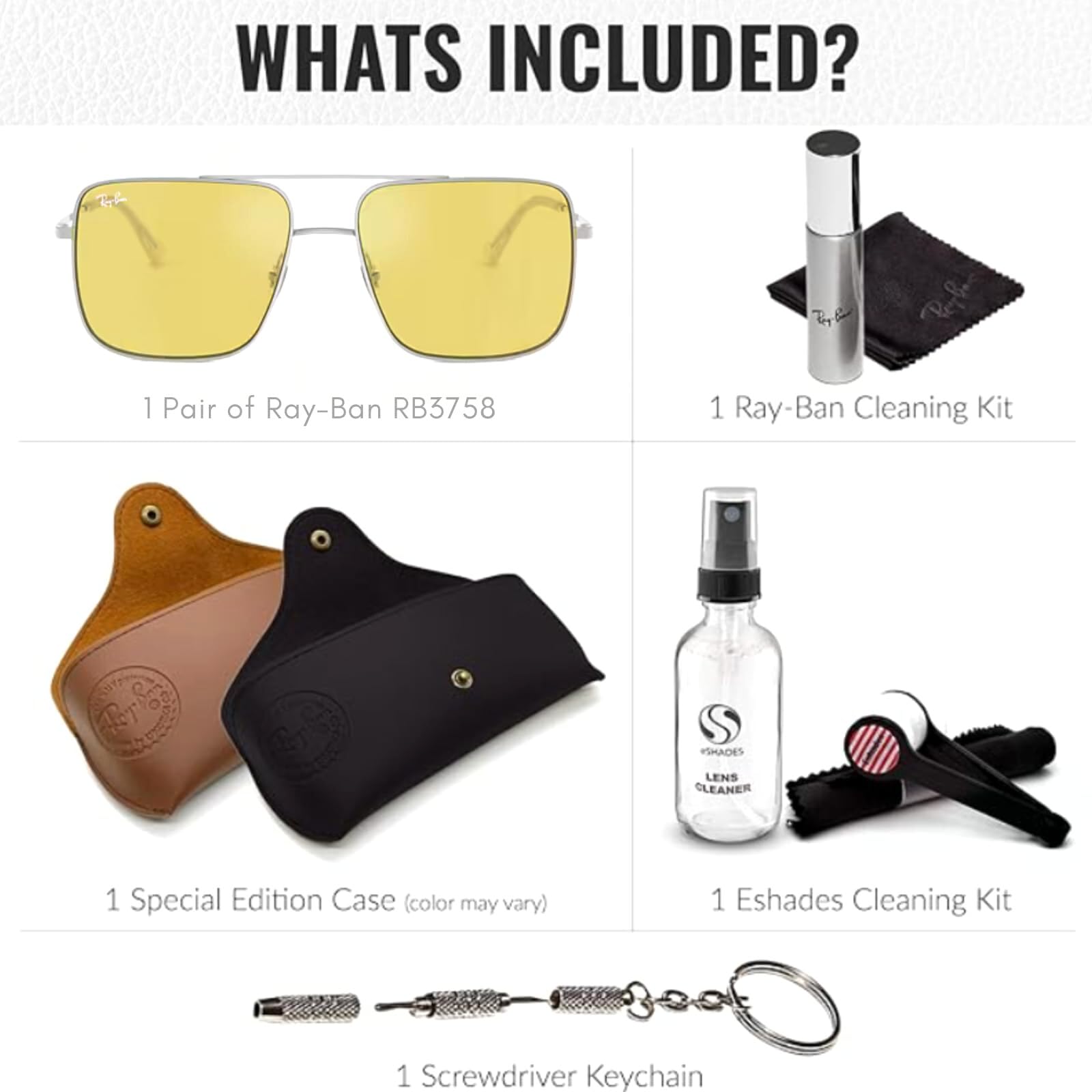 Ray-Ban RB3758 ARI BIO BASED quadratische Sonnenbrille für Damen und Herren mit offiziellem Rayban Brillen-Set