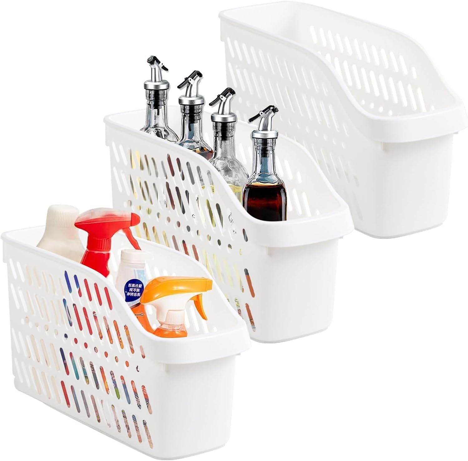 Punorric 3 Pack Under Sink Organiser with Wheels, Pull Out Under Sink Storage for Kitchen Storage & Organisation, Kitchen Cupboard Organiser Multi-Purpose Bathroom Cabinet Baskets for Cleaning Supplie โ image 1