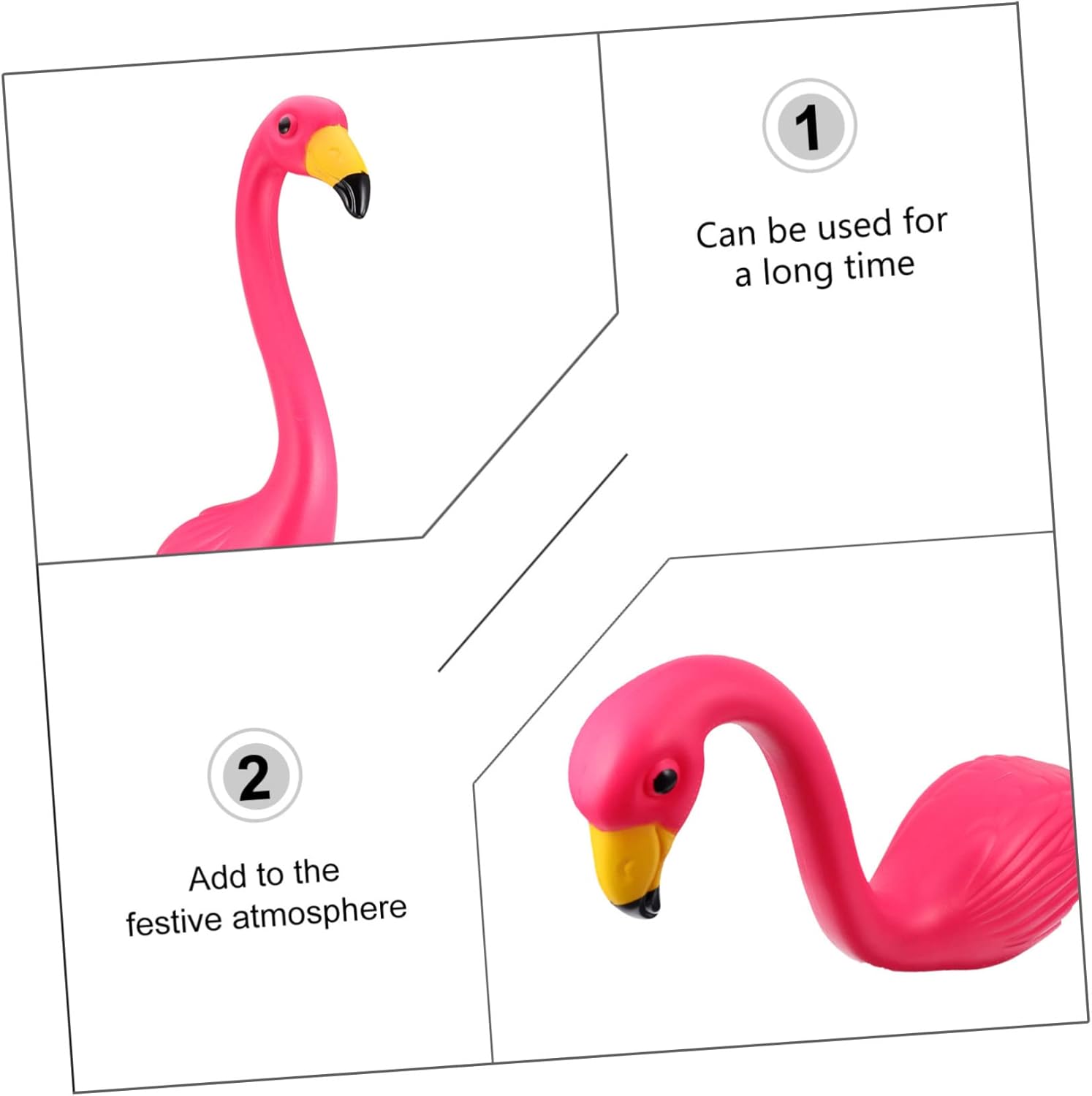 2pcs Flamingo Garden Stake Decor Lifelike Flamingo Sculpture for Lawn and Patio Ornament for Outdoor Garden Decoration