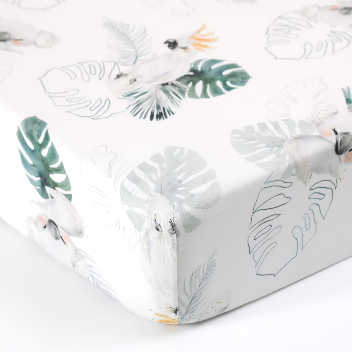 Stretch-Spannbettlaken-Set, besonders weich, Jersey, passend für alle Standard-Matratzenauflagen, sicher und anschmiegsam, Kinderbett-Spannbetttuch für Babys, stilvolle Aquarell-Tiere für Babys,