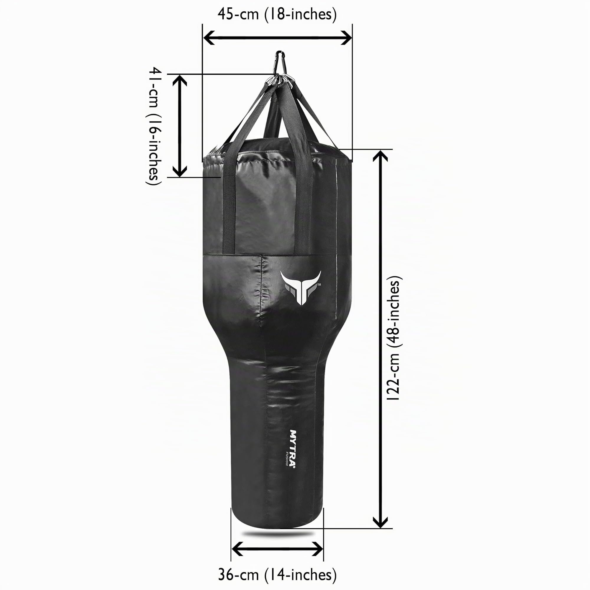 Mytra Fusion Uppercut Punching Bag, Sacco da Boxe Vuoto da 4 Piedi, sacco boxe Pesante per Boxe, MMA, Arti Marziali e sacco kick boxing per i pugni (Nero)