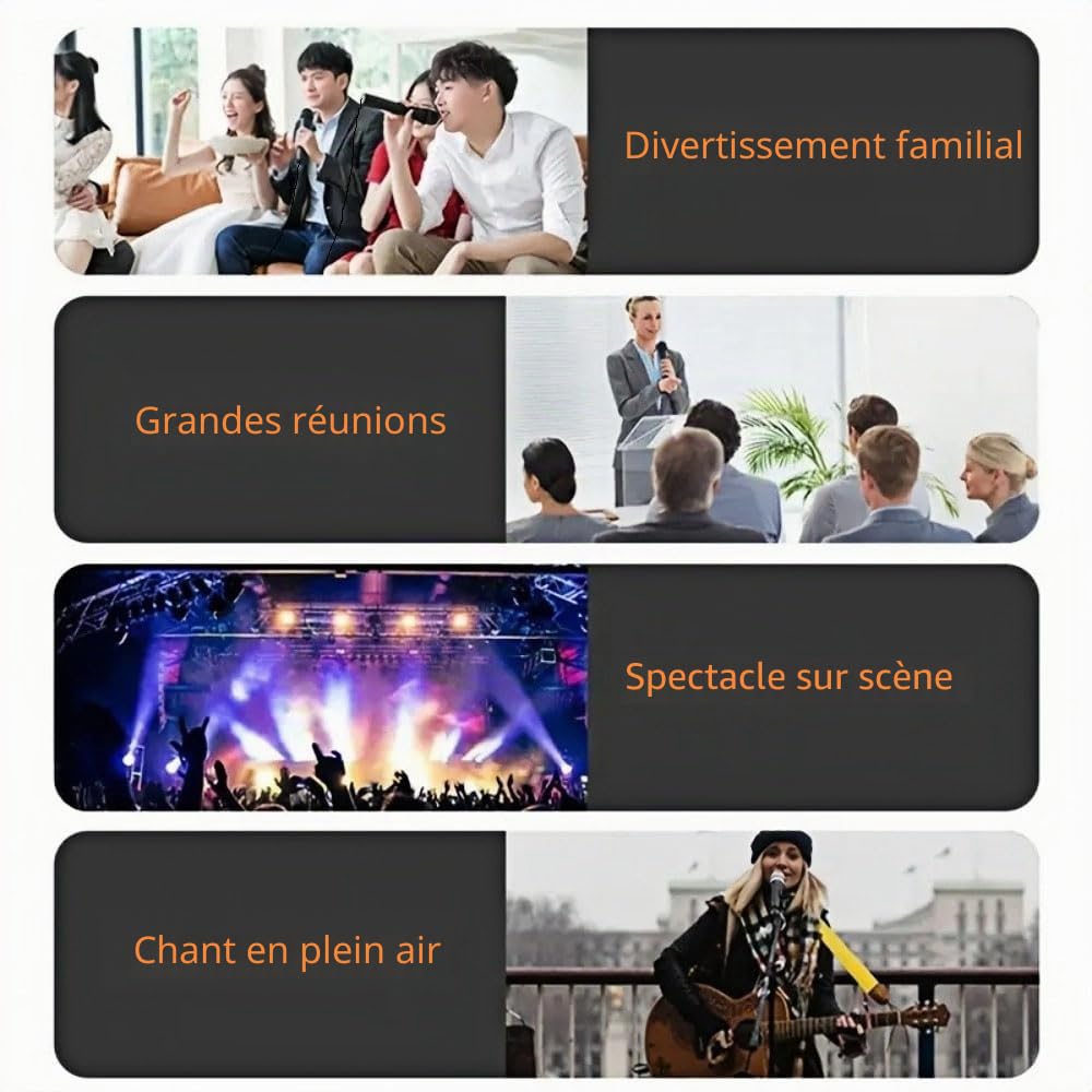 Micro Dynamique Karaoké Microphone à Main Micro Haut Parleur Vocal Dynamique Cardioïde Portable Jack 6,5mm XLR Pour Enfants Adultes Chanter Discours Mariages Activités Band Streaming KTV Podcast Etc