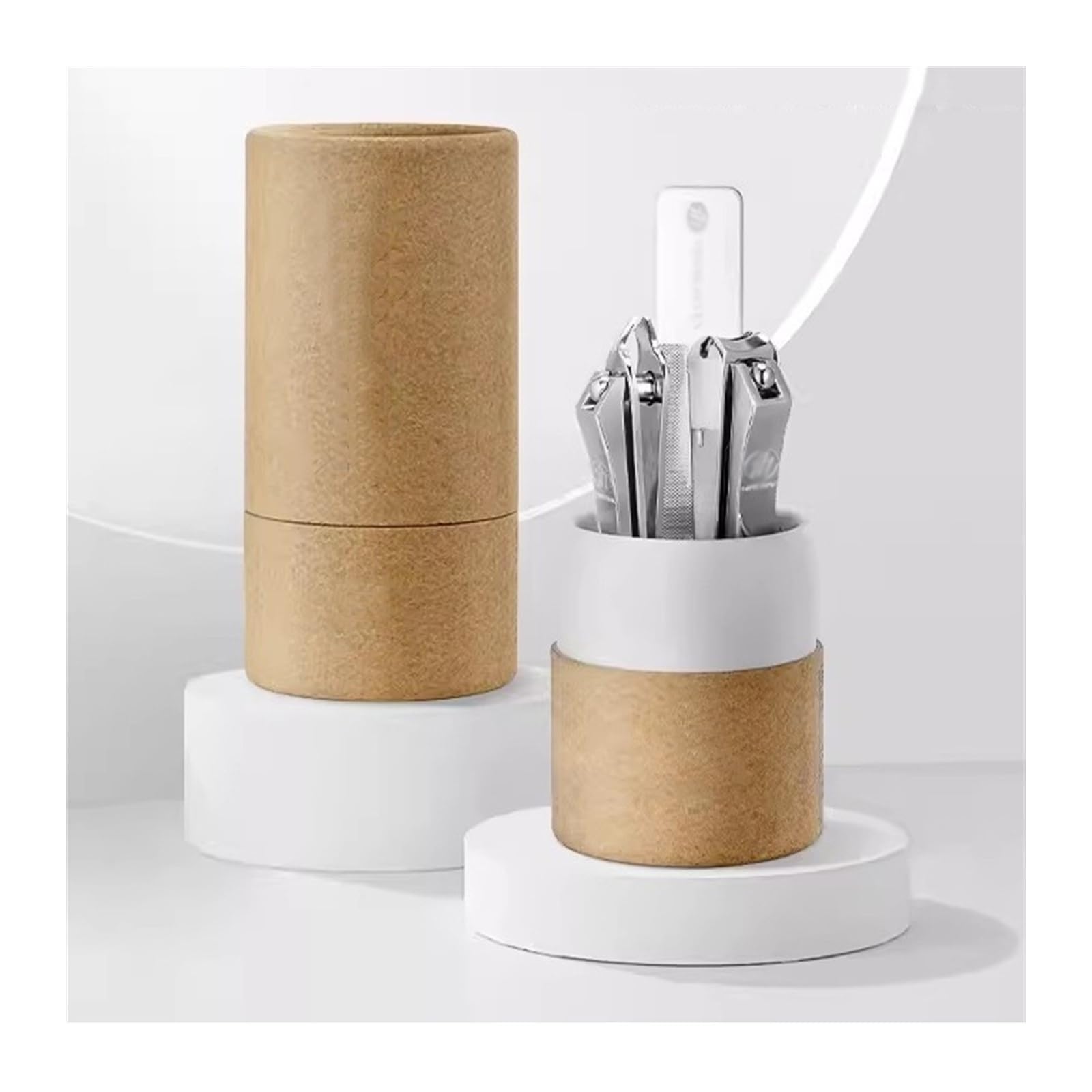 Kit tagliaunghie Kit tagliaunghie da 2/3 pezzi, kit manicure in lega di zinco con tagliaunghie antispruzzo, kit portatile for unghie for uomo donna, con custodia in carta Kraft Insieme del manicure (