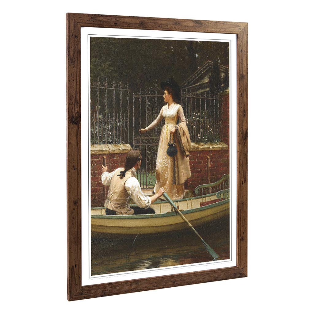 Big Box Art Framed Print of Edmund Leighton The Elopement Design | Wall Art Picture | Home Decor for Kitchen, Living, Dining Room, Bedroom, Hallway, Office, Walnut, A2 / 24.5x18 Inch / 62x45cm