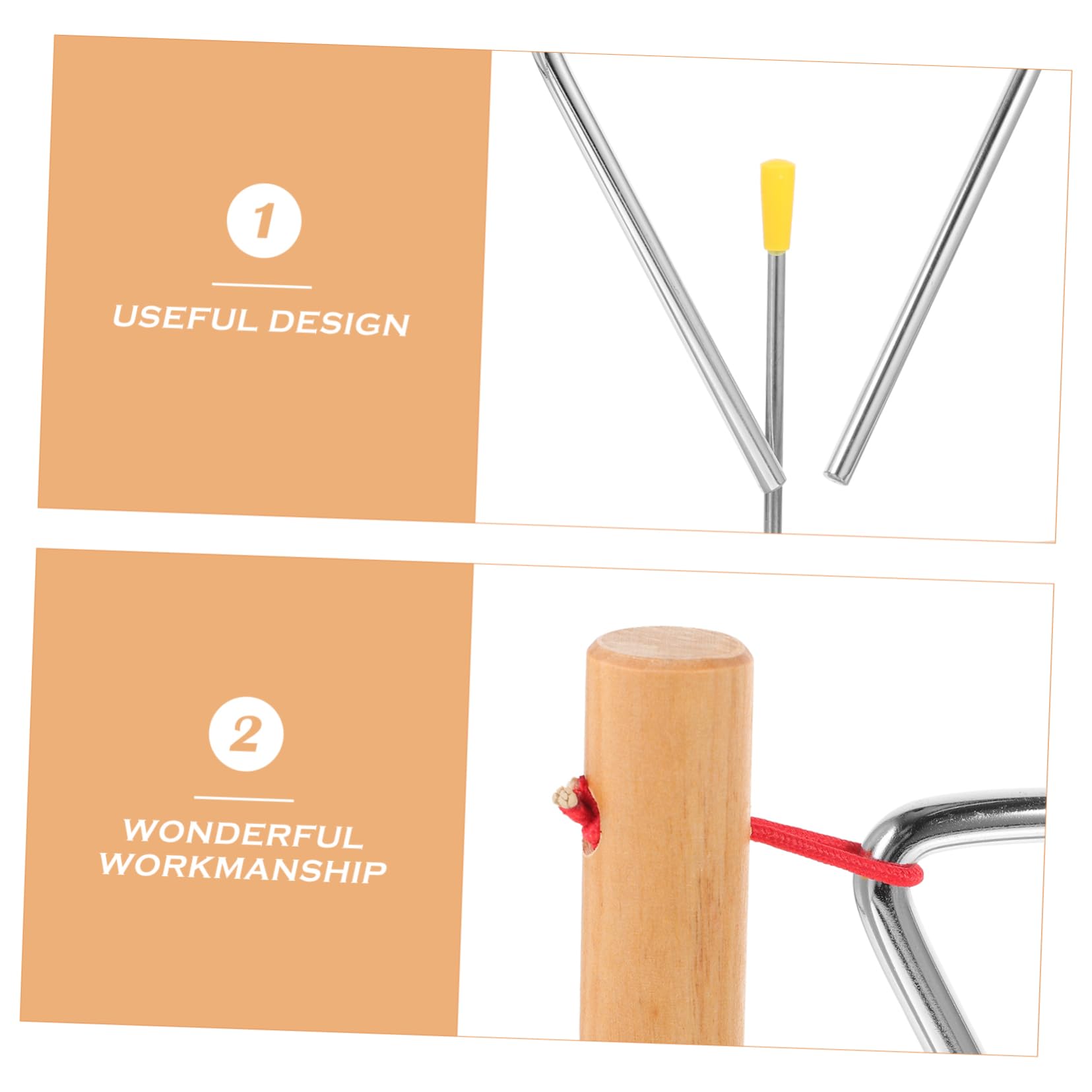 SUPVOX 2sets Strumento Percussione in Metallo Per Ragazza Campana Per Principianti Con Percussioni e Supporti in Legno e Pratico