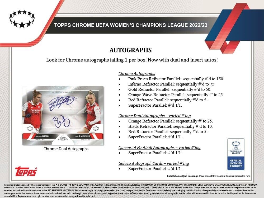 Amazon.co.jp: Topps 2022 2023 Topps クロム UEFA女子チャンピオンズ
