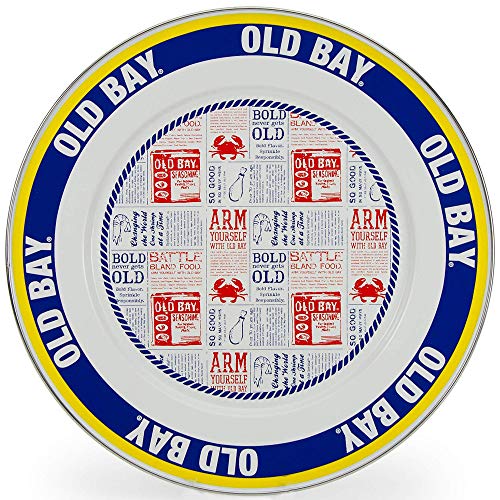 Enamelware - Old Bay Pattern - 12.5 Inch Charger Plate