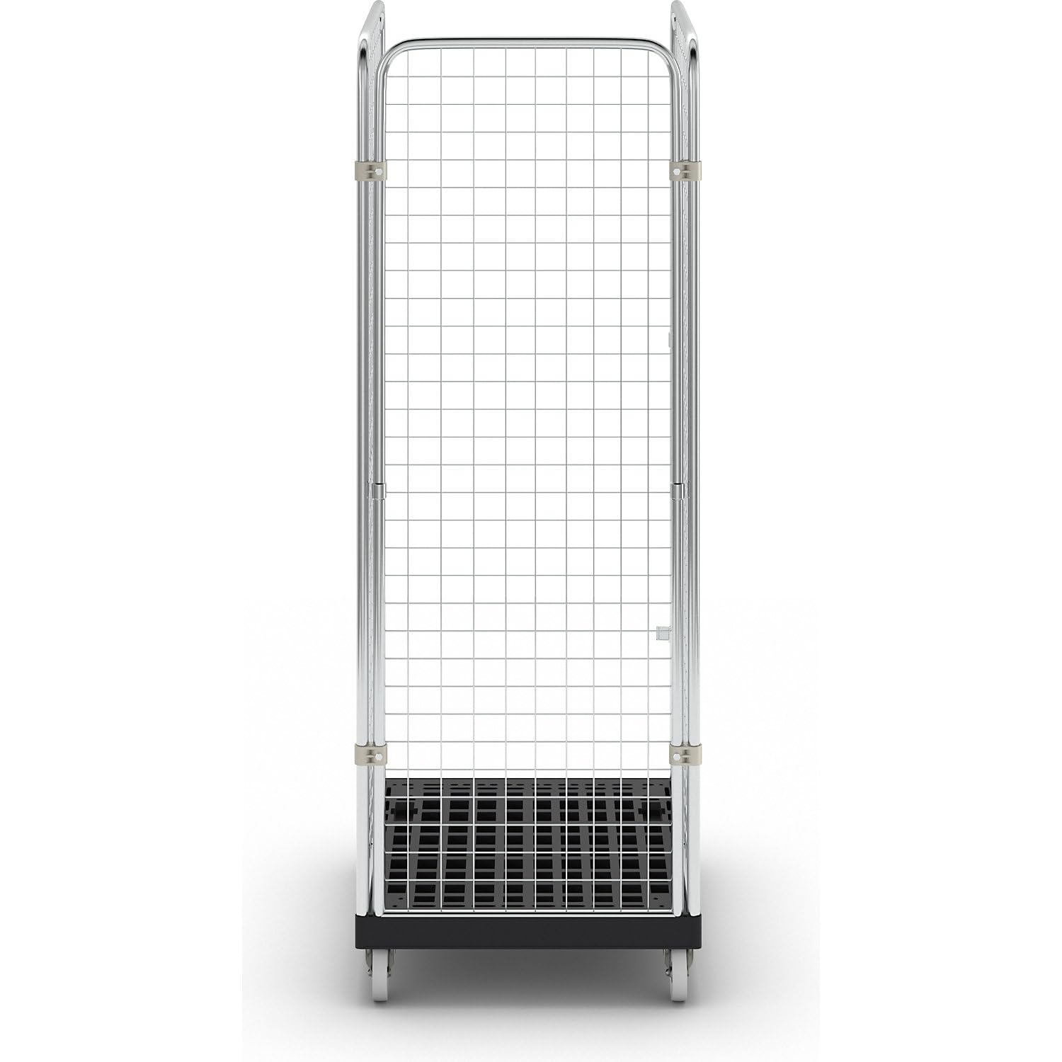 eurokraft | Roll-conteneur à Panneaux grillagés | 3 côtés | Noir/galvanisé
