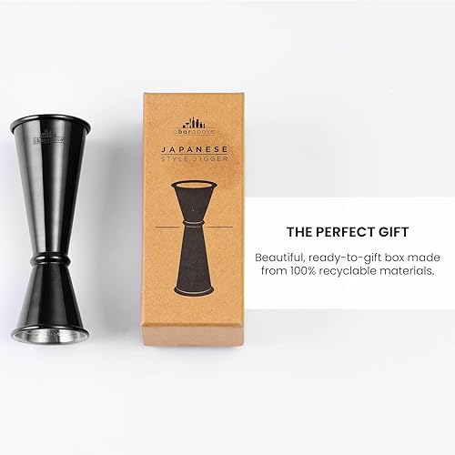 Miniatura 30 de A Bar Above Jigger japonés de alta calidad, 8 marcas de medición precisas, resistente acero inoxidable 304, doble jigger de cóctel para camareros