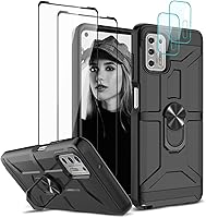 Vista 33 de Jeylly para Moto G Stylus 5G 2021 Funda con [2 Pack] Protector de Pantalla de Vidrio Templado, Protección Grado Militar Anti-Arañazos, Funda