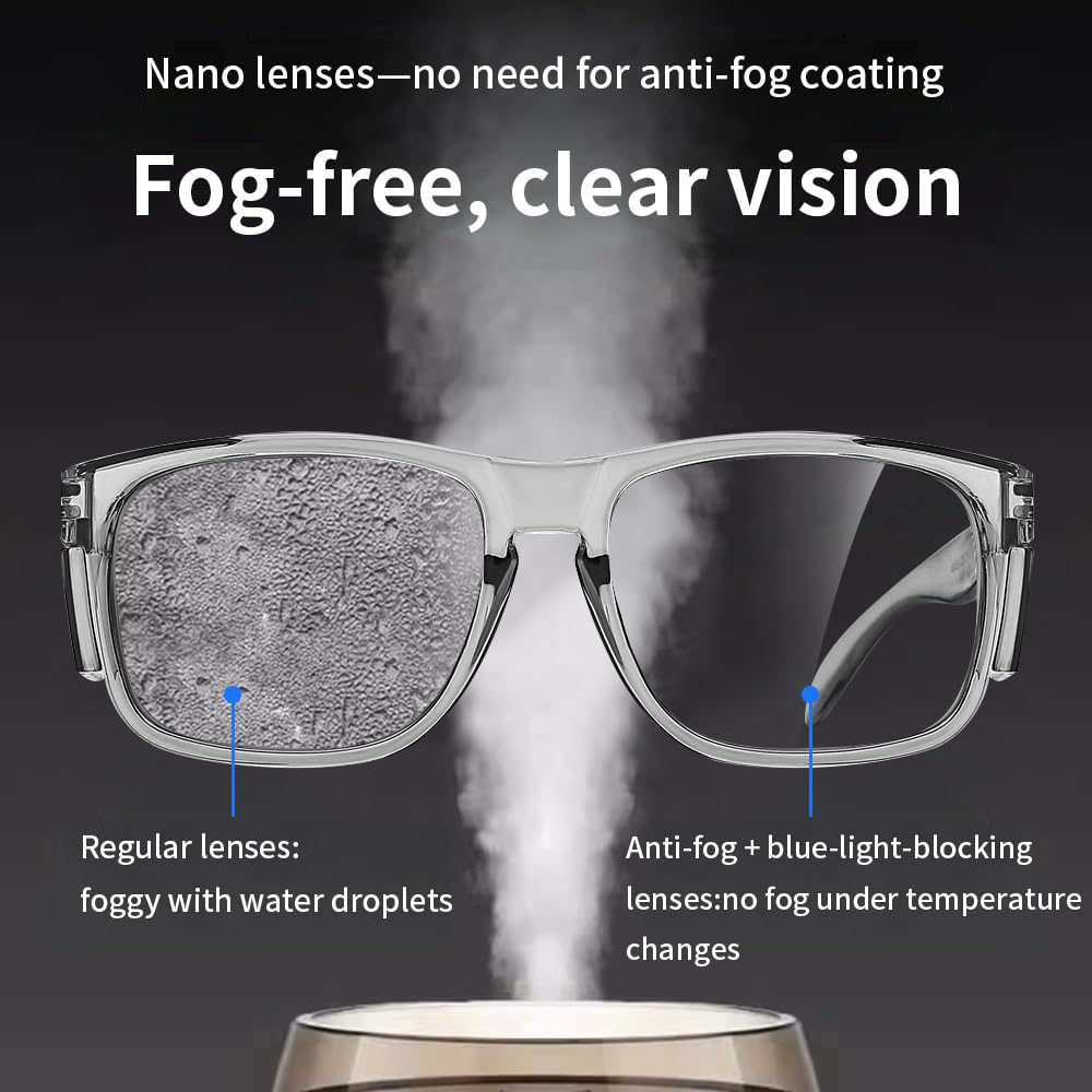 Lentes de sol fotocromáticos anti luz azul UV400 con oscurecimiento automático, lentes transparentes a ahumados, lentes de sol de seguridad ANSI Z87.1