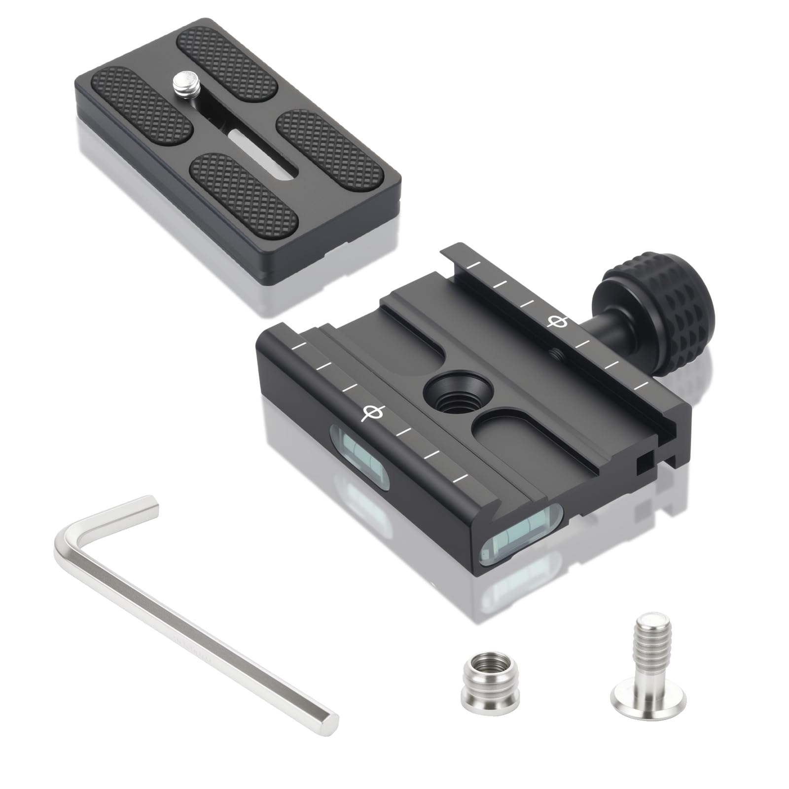 Gotyou 70mm Arca Swiss Snelspanplaatklem – Verstelbare Statiefklem Met Waterpas En Schaal, Compatibel Met Veel Statiefkoppen 6 miniatura