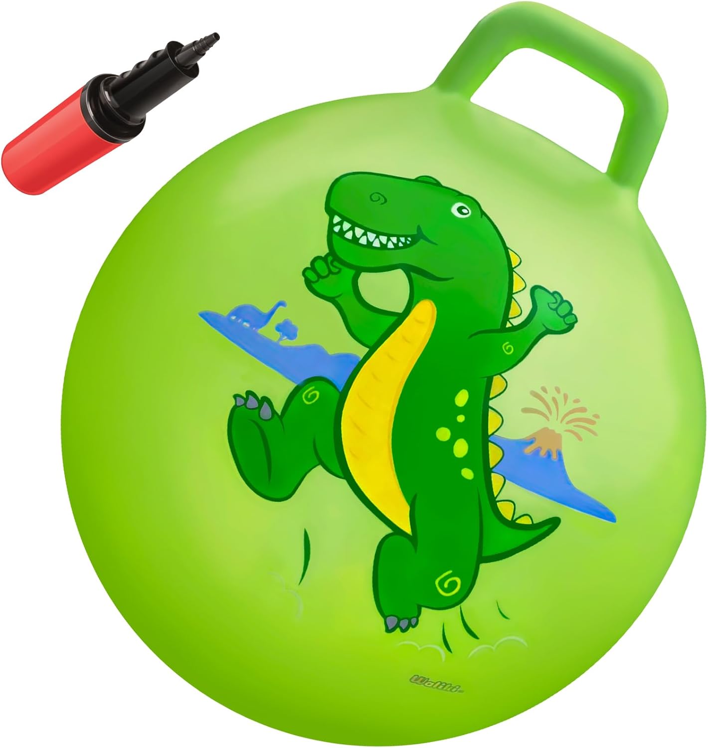 WALIKI Dino Hopper Ball for Kids 3–6 | T-Rex Hop Ball | Hippity Hop Sit & Bounce Toy with Pump | Jumping Ride-On Dinosaur