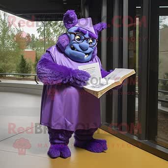 Amazon.com: REDBROKOLY Purple Ogre mascot costume character dressed ...