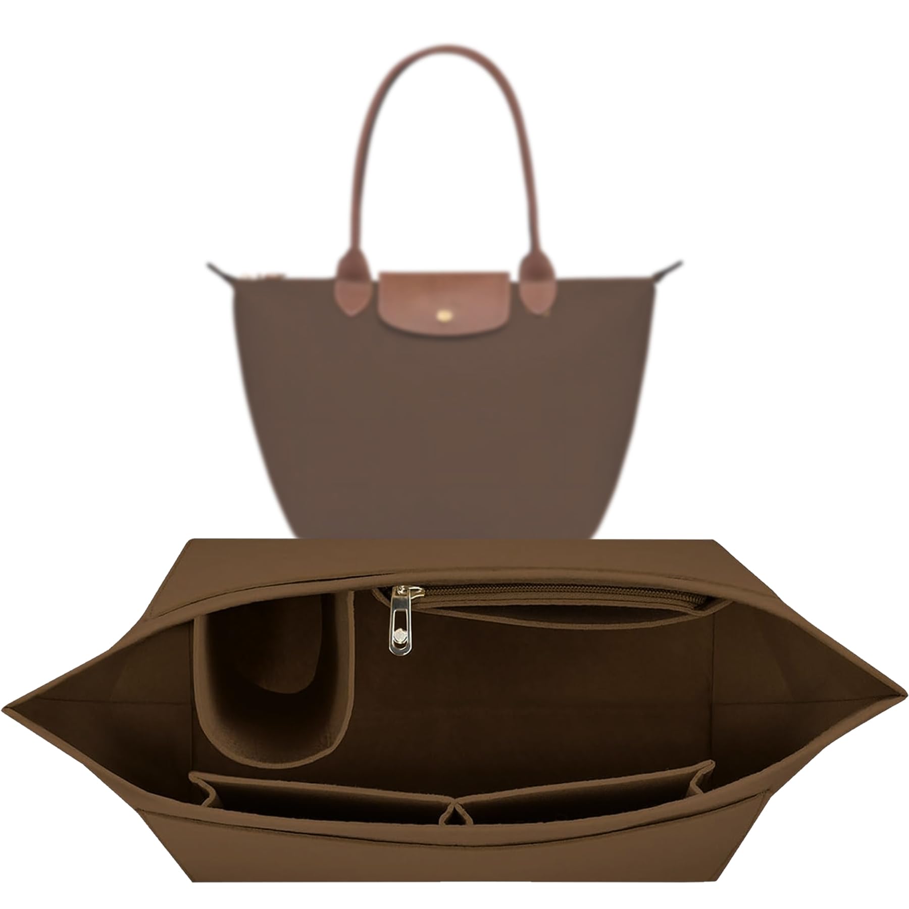 Organizer Per Borse In Feltro | Multi-Tasche | 26x20x13 Cm | Per Longchamp E Borse Simili | Nero