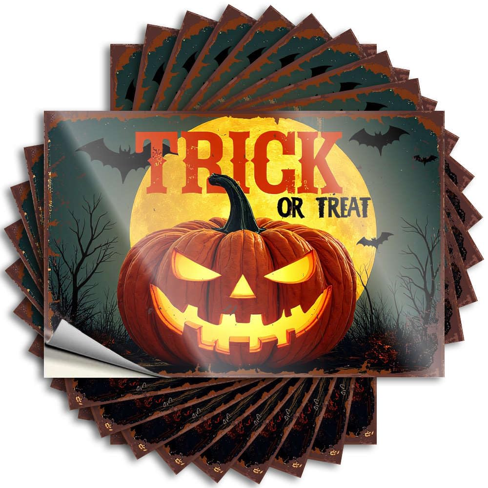 Teen Boy Room Decor Fun Tattoos - Halloween Night with Pumpkin and Bats. Removable Decal Tumbler Easy Peel for Dart(8X12CM)
