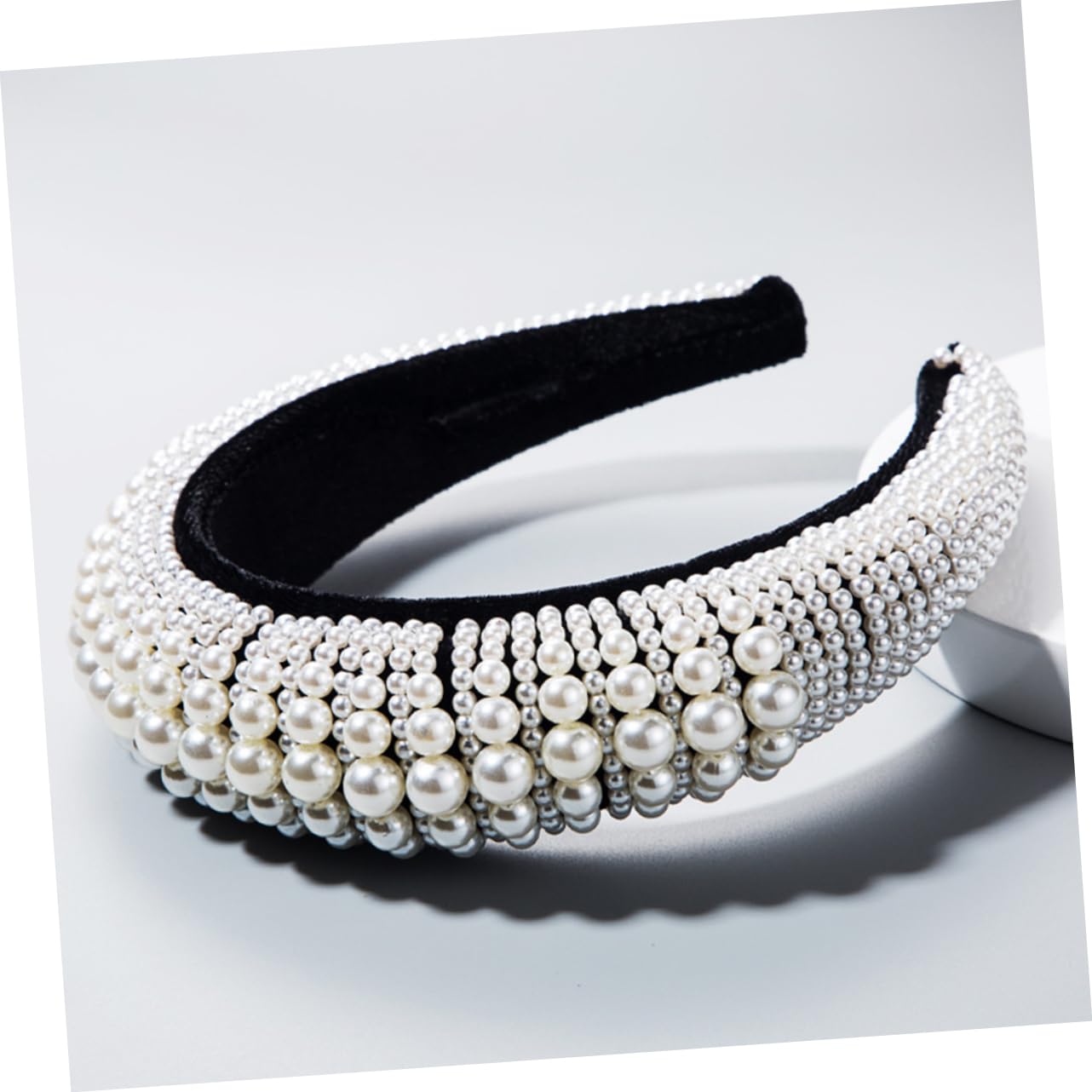 Beavorty 3piezas Diadema De Perlas Artificiales Ancha y Cómoda Accesorio De Moda Para Día Día y Ocasiones Especiales