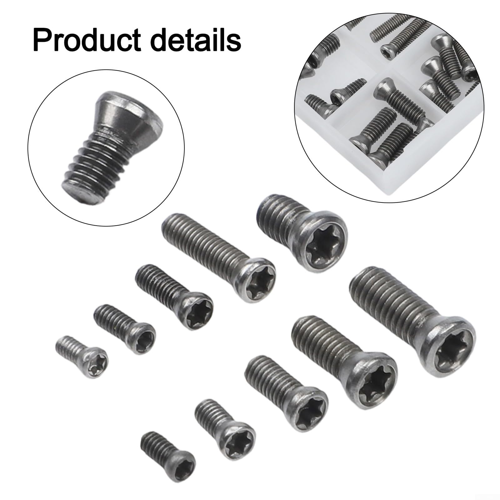 Set di 50 viti portautensili per tornio CNC M2 M2,2 M2,5 4 mm per inserti in metallo duro nero
