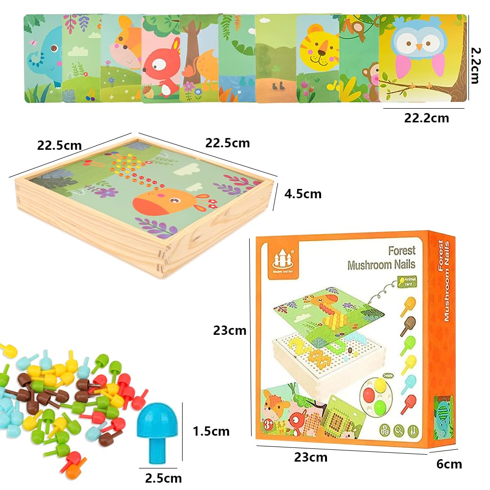 RANJIMA Jeu de Mosaïque Enfichable, Kit de Bricolage en Mosaïque pour Enfants, Jeu de mosaïque Enfant 2 3 4 Ans, Panneau Perforé Avec 240 Perles Enfichables, Idée Cadeau pour Enfant, Filles, Garçons