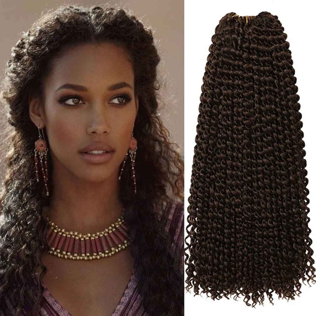 Passion Twist Hair 6 Packs Water Wave Crochet Hair for Black Women, 16 Inch Long Bohemian Passion Twist Crochet Braiding Hair Synthetic Crochet Braids Hair Extension(16Inch,T1B/30)