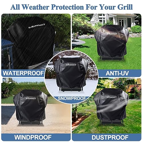 Abdeckung Grill,SRIMMIT Nano-Beschichtung Grill Abdeckhaube,Gasgrill Abdeckung Wetterfest, Weber Grill Abdeckhaube,Reißfest, UV, Schutz Grill vor Verblassen,Wasserdicht, Outdoor-Schutz, 122x46x107cm – Bild 3