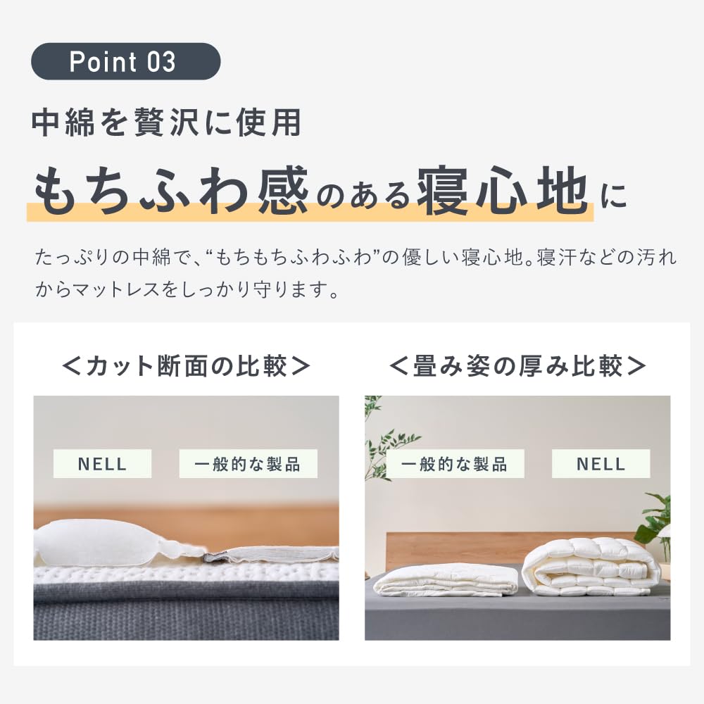 Amazon.co.jp: NELL 公式 【120日間トライアル】置くだけ敷きパッド