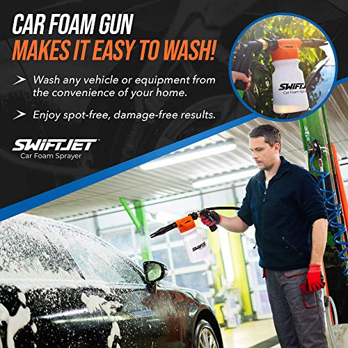 image for SwiftJet Car Wash Foam Gun + Microfiber Wash Mitt - Car Foam Sprayer -