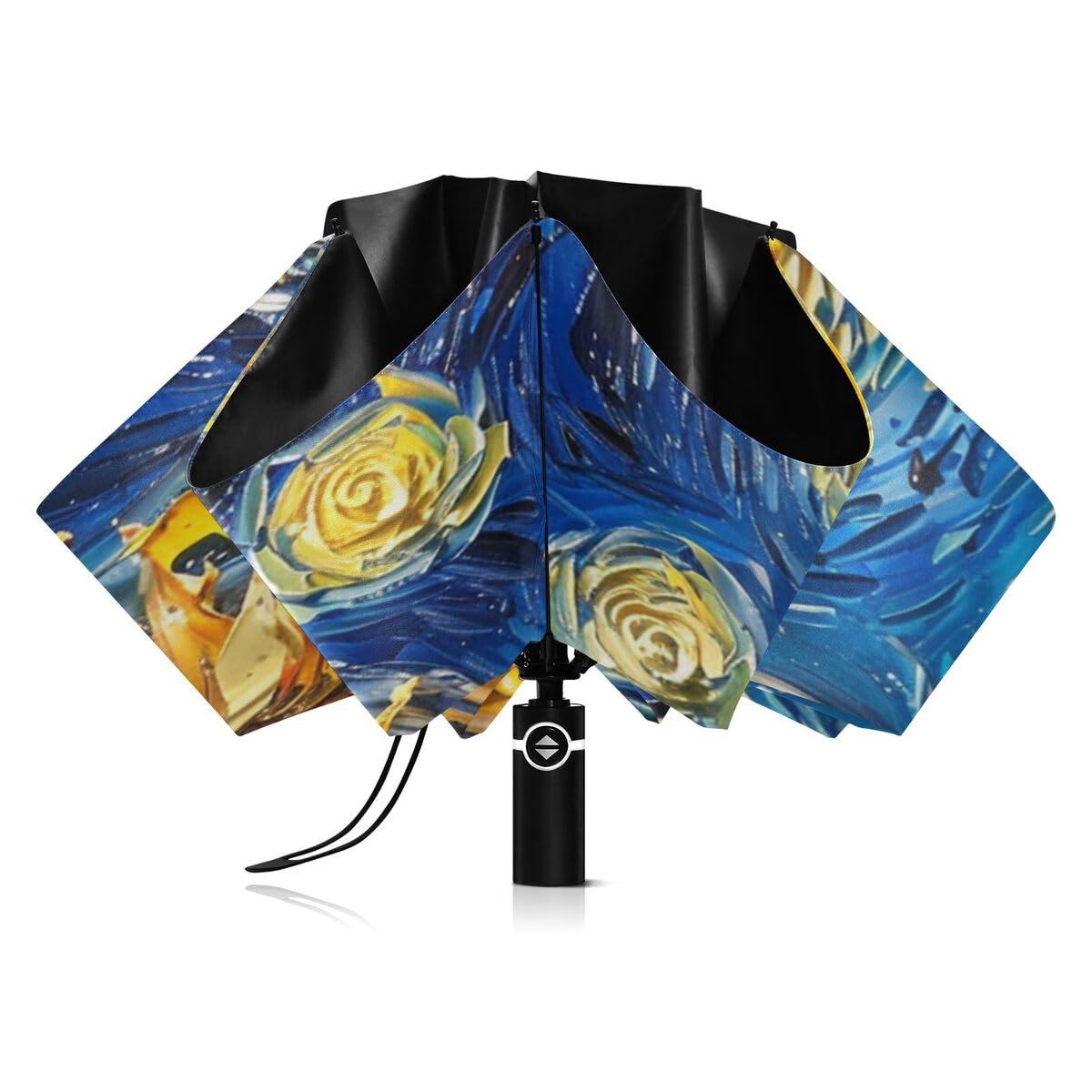 ALAZA Parapluie pliant inversé à ouverture automatique et compact - Grand parapluie portable pour la pluie, le soleil et les UV - Coupe-vent