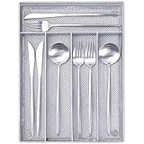 Materiales de alta calidad: el organizador de cubiertos está hecho de material de malla de metal, resistente a la fricción y no se oxida, seguro y duradero. Es la mejor herramienta para organizar los cubiertos
